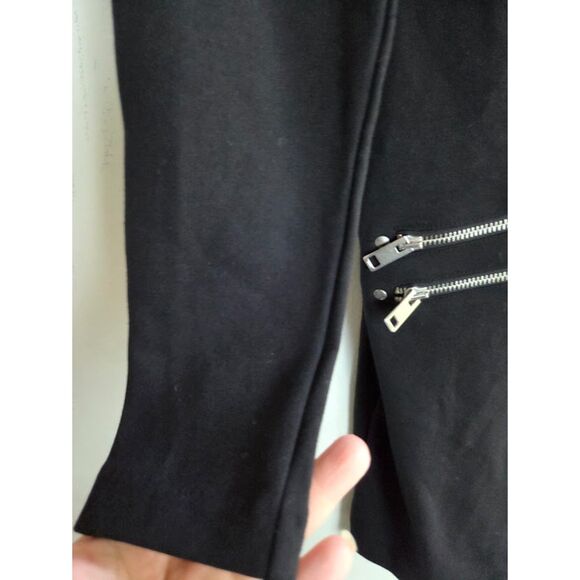 Diesel Black w/Silver Zipper Detail Cotton Jersey Knit Straigth Dress sz Medium - Picture 4 of 6